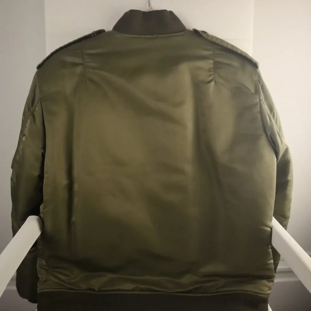 Saint Laurent Green Padded Bomber Jacket - Picture 3 of 6